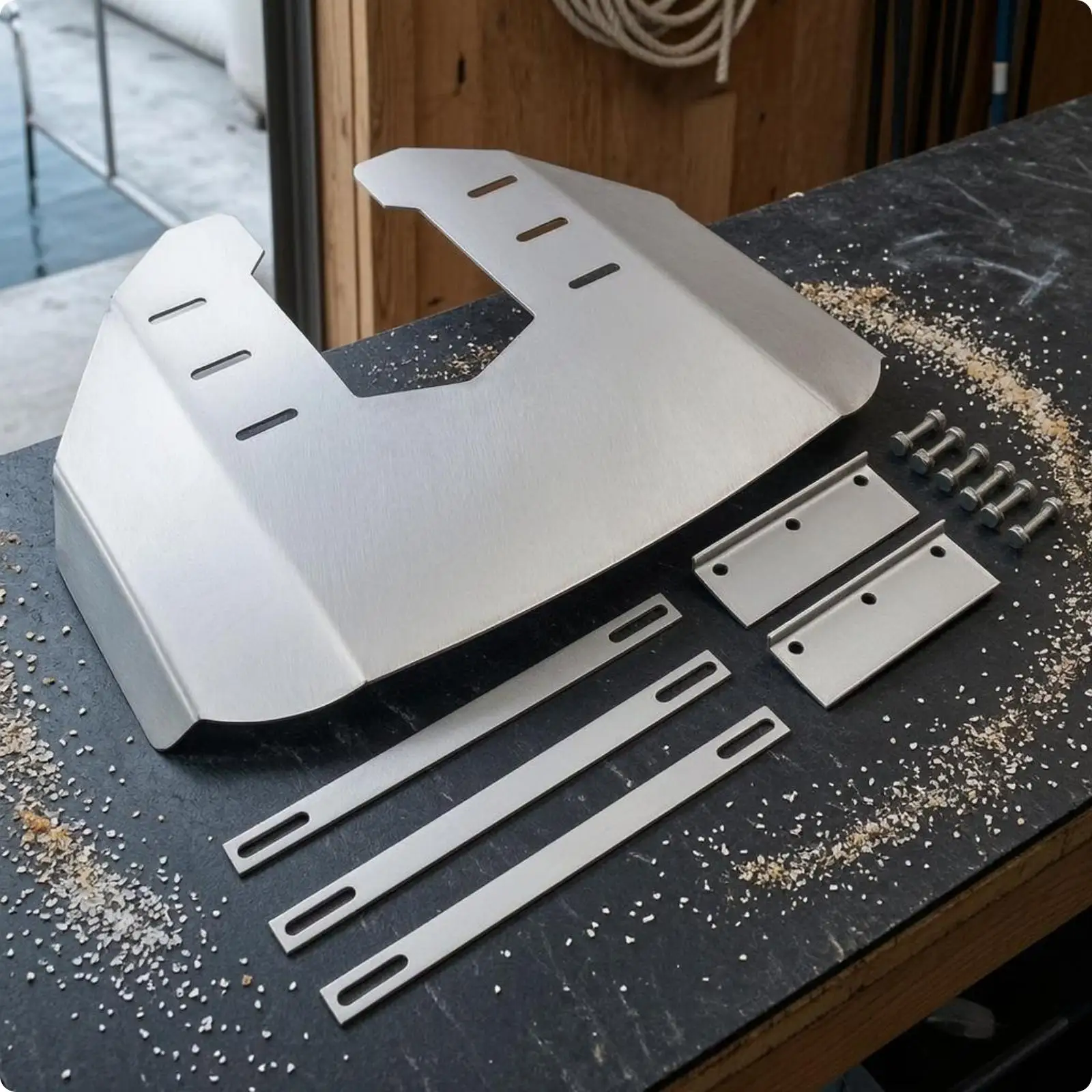 Folded Stainless Steel Hydrofoil Plate Marine Outboard Motor Hardware for Enhanced Hull Stability Use