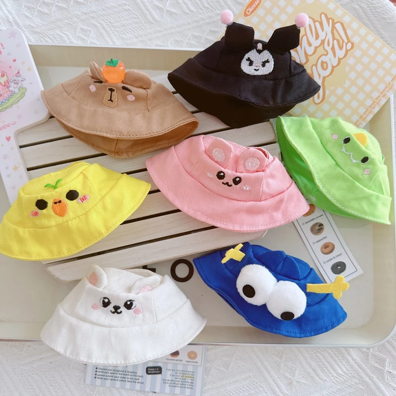 For 17cm Labubu Hat Sit Party Macaron Outfit Doll Bucket Fisherman's Hat Cute Doll Accessories Taiyaki Headband Kids Girls Toys