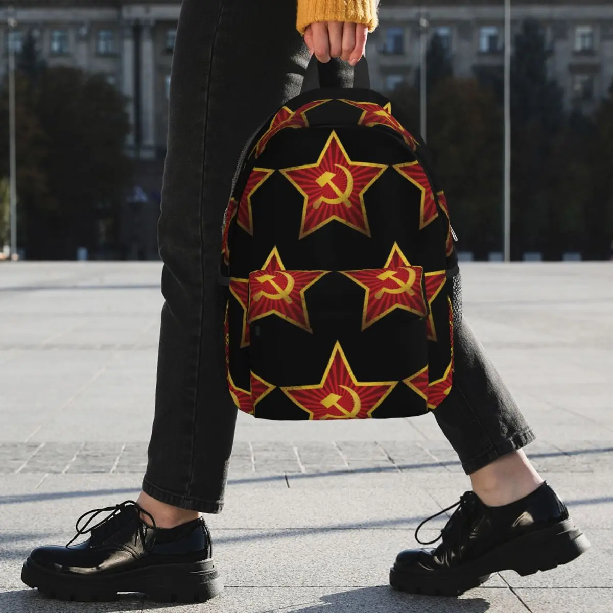USSR Hammer And Sickle CCCP Russian Soviet Flag Backpack Student BookBag Boys Girls School Bag Laptop Shoulder Bags