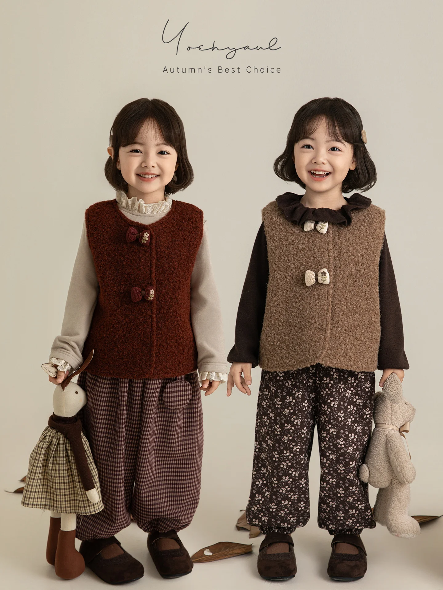 

Girls Winter Vest 2025 Maillard Bow Sleeveless Padded Thickened Thermal Colorfast Everyday Luxury Layer 1-7 Years