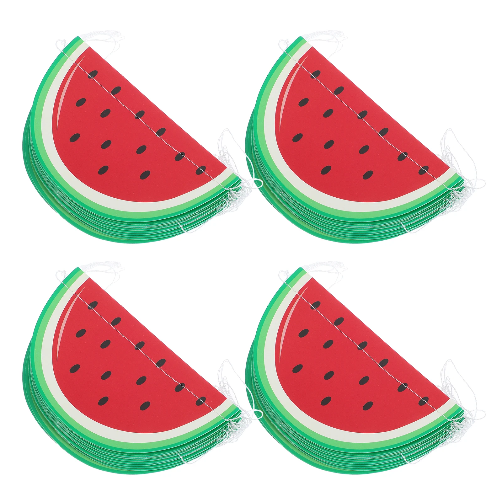 

4Pcs Watermelon Birthday Banner Colorful Summer Party Decoration Hanging Garland Indoor Outdoor Fruit Theme Backdrop