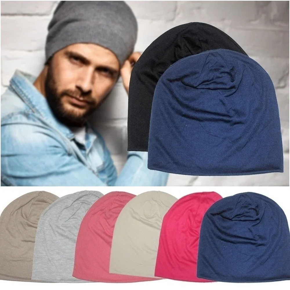 Gorro liso para mujer, gorro holgado de algodón para primavera para mujer y hombre, gorro de hueso tejido, gorro para mujer, gorro para quimio al