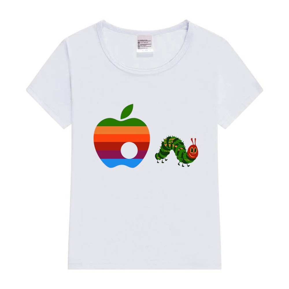 

Футболка мужская с забавным принтом Apple, модная уличная одежда с короткими рукавами для влюбленных яблок, одежда в стиле Харадзюку