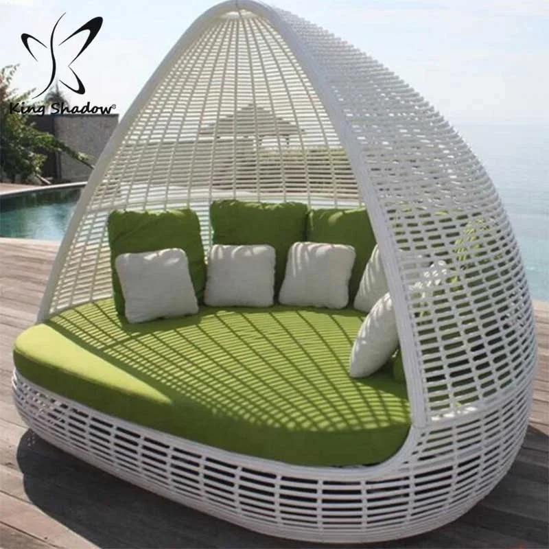 Outdoor Furniture Sun Lounger Wicker Sunbed Garden Patio Rattan Daybed Swimming Pool Beach Club Furniture