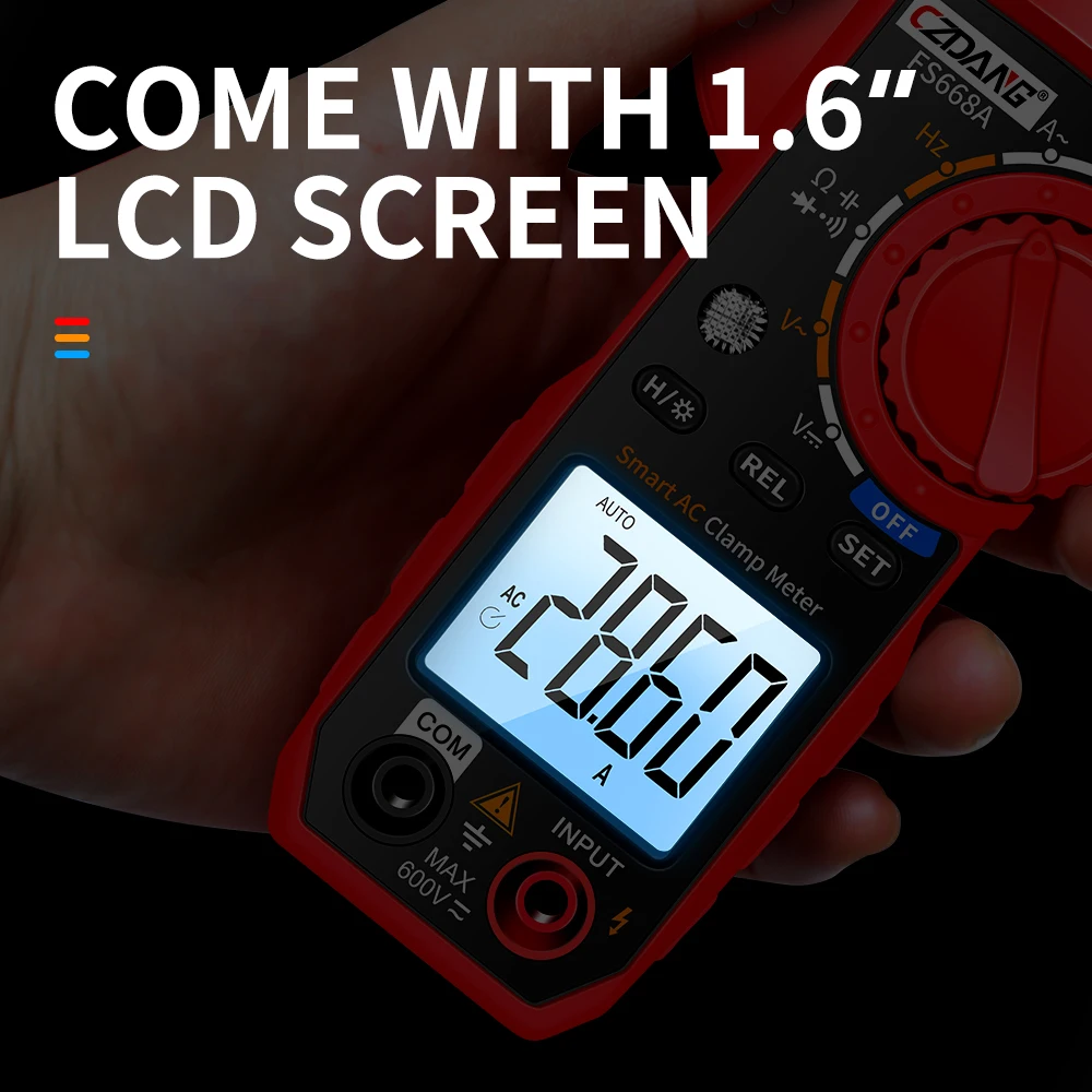 4000 Counts Digitales Zangenmessgerät mit automatischer Bereichswahl, Multitester, messbar, DCV, ACV, ACA, Ohm, Kapazität, Hz, Dioden, Kontinuität mit NCV