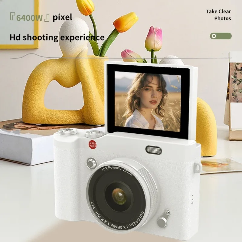 B05C-Entry-Level 4K HD CMOS HD Student Selfie Camera Retro Design Flip Screen Dual Camera Electronic Image Stabilizer High Pixel