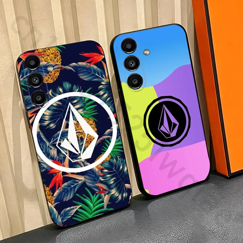 

Fashion V-volcom Phone Case For Samsung Galaxy A13,A21s,A22,A31,A32,A52,A53,A71,A80,Soft Black Shell