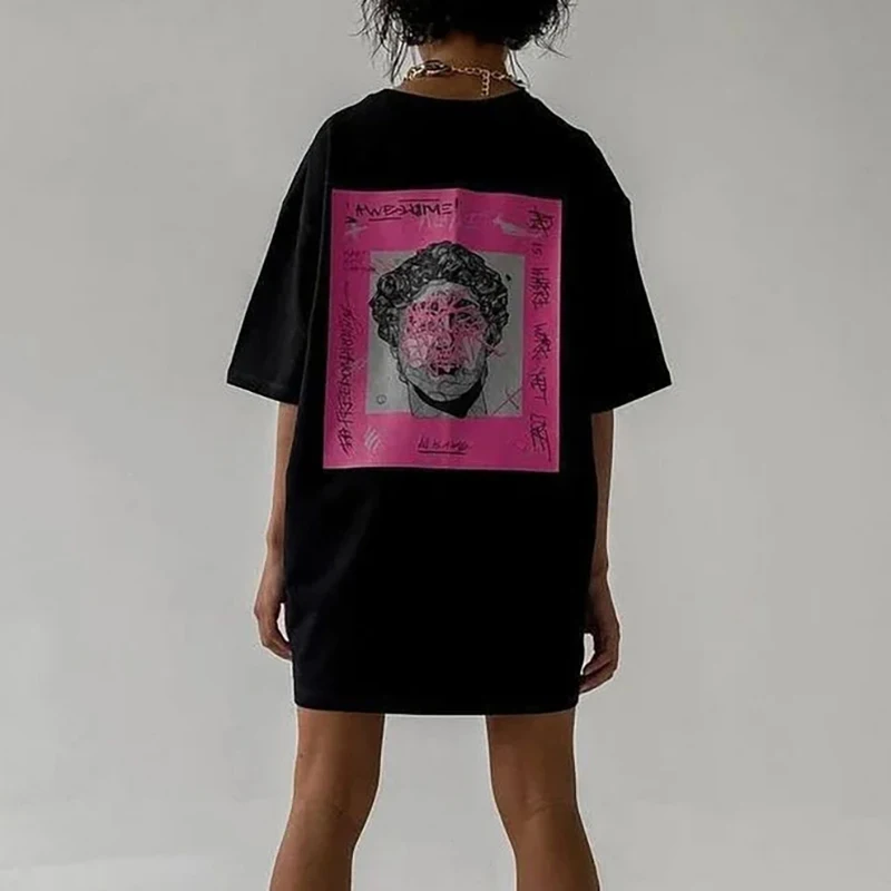 

Womens Oversized T Shirts Short Sleeve Y2K Tops Loose Summer Long Graphic Tees Aesthetic Streetwear Mens Basic Tee 2024