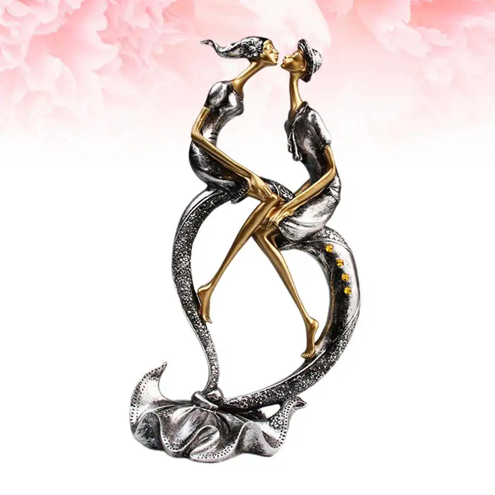 Handmade Resin Kissing Couple Figurine for Car, Home & Office Decor – Modern Tabletop Decoration