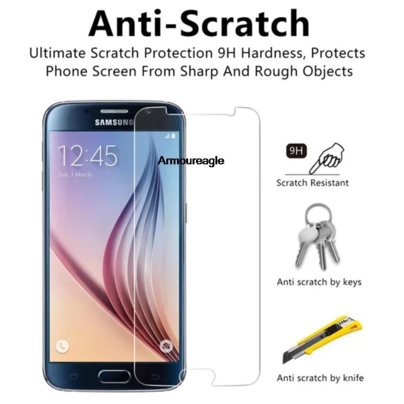 3pcs phone screen protector tempered glass guard on for samsung galaxy s6 s7 g850 g7102 protective film for samsung note 3 4 5