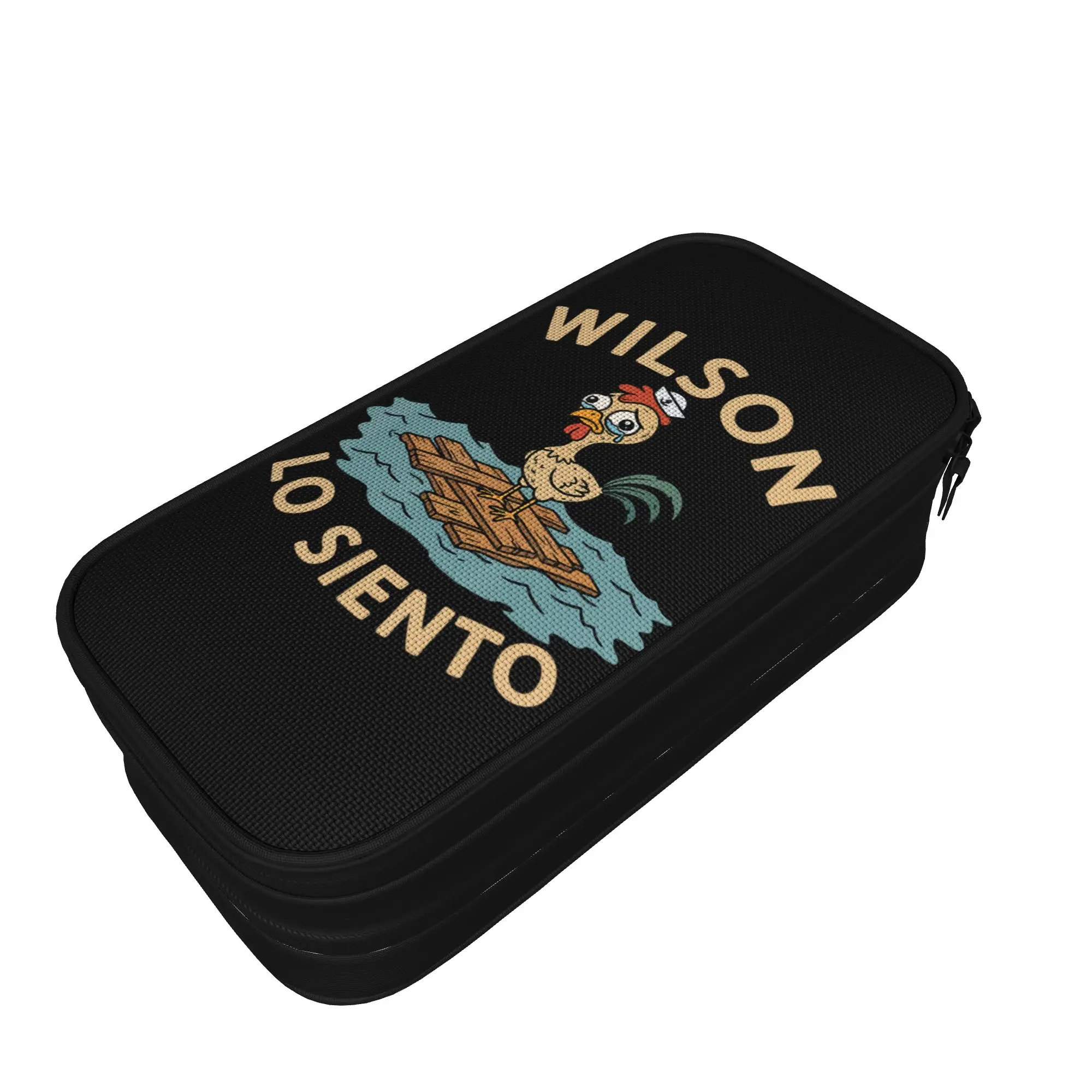 Wilson-Lo-Siento Chicken Meme Pencil Case Creative Fun Rooster Humor Pen Bag Girl Boy Big Capacity School Pencilcases Stationery