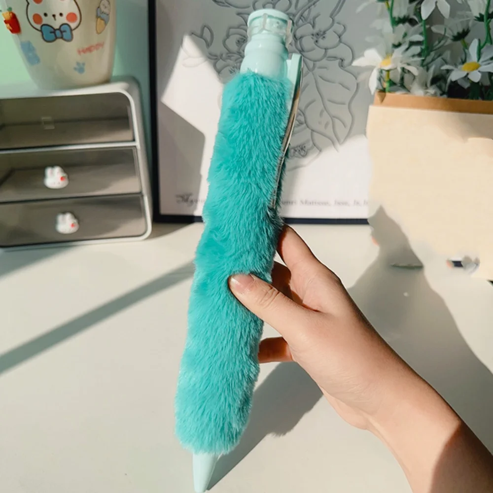 ABS Cute Giant Ballpoint Pen Creative Blue Cute Plush Pen Plush Gyration Pressing Pressure Reducing Pen Learning