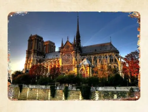 1p,inexpensive home decor Notre dame de paris metal tin sign