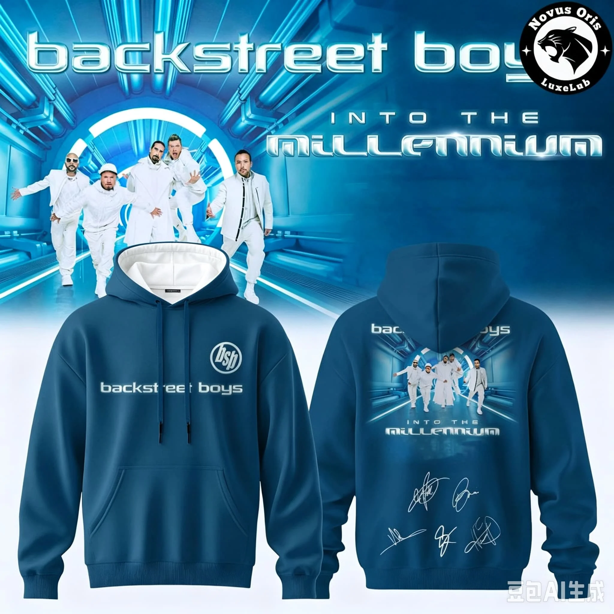 Backstreet Boys Into The Millennium Tour Hoodie Unisex  Hooded Jacket Casual Streetwear Fan Gift Sweatshirt Family Matching