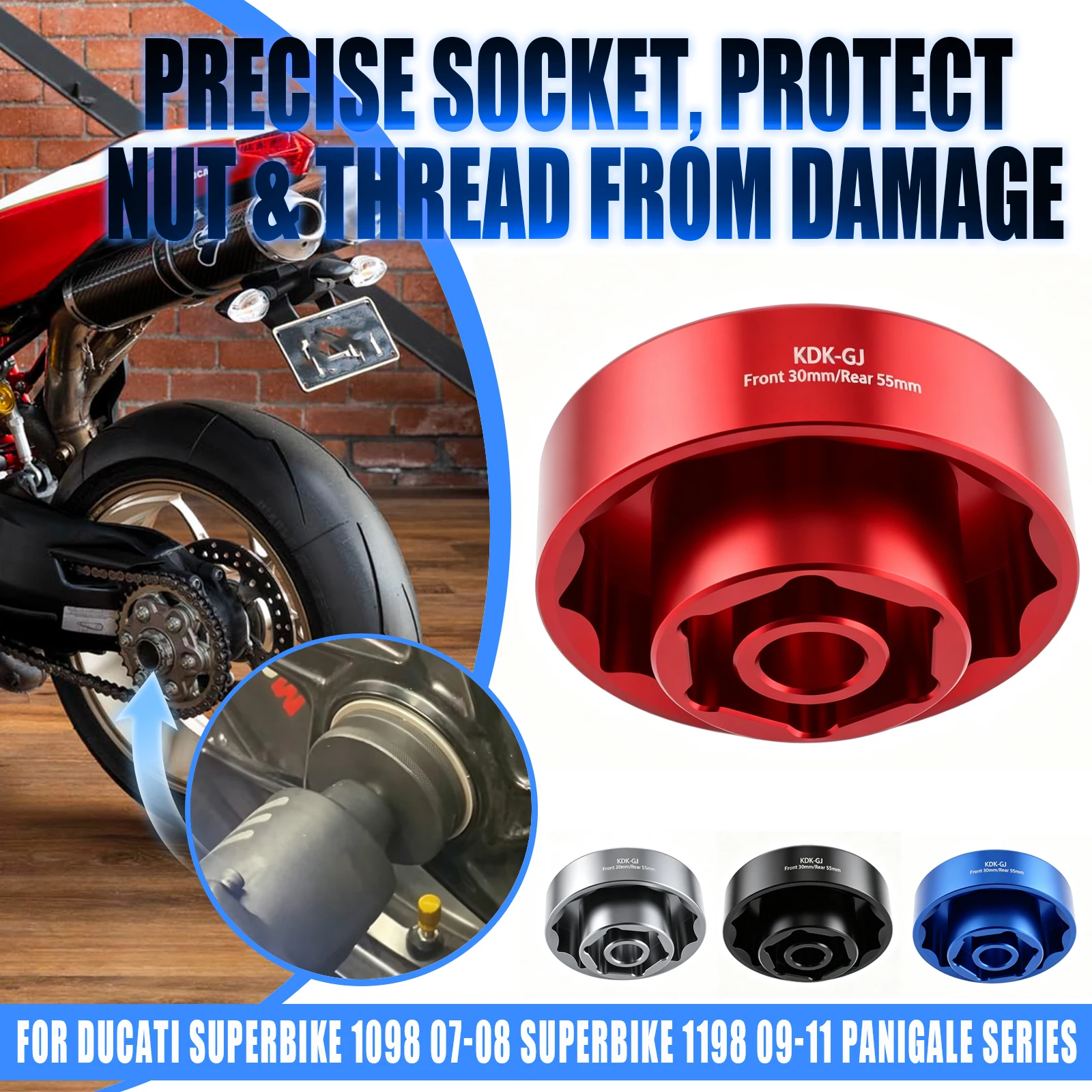 Front Rear Axle Nut Socket Tool 30mm 55mm Wheel Removal For Ducati Superbike 1098 Superbike1198 Panigale Multistrada 1200