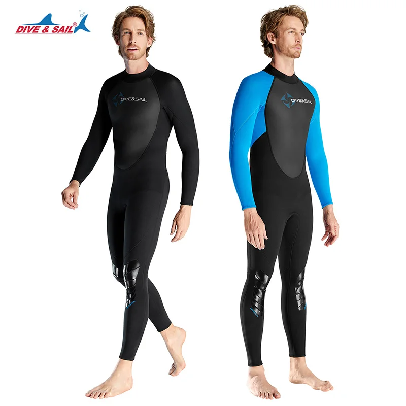 

Wetsuit Men, 3mm Wet Suits Long Sleeve Neoprene Fullsuit Back Zip Keep Warm in Cold Water Thermal Swimsuit Dive Suits