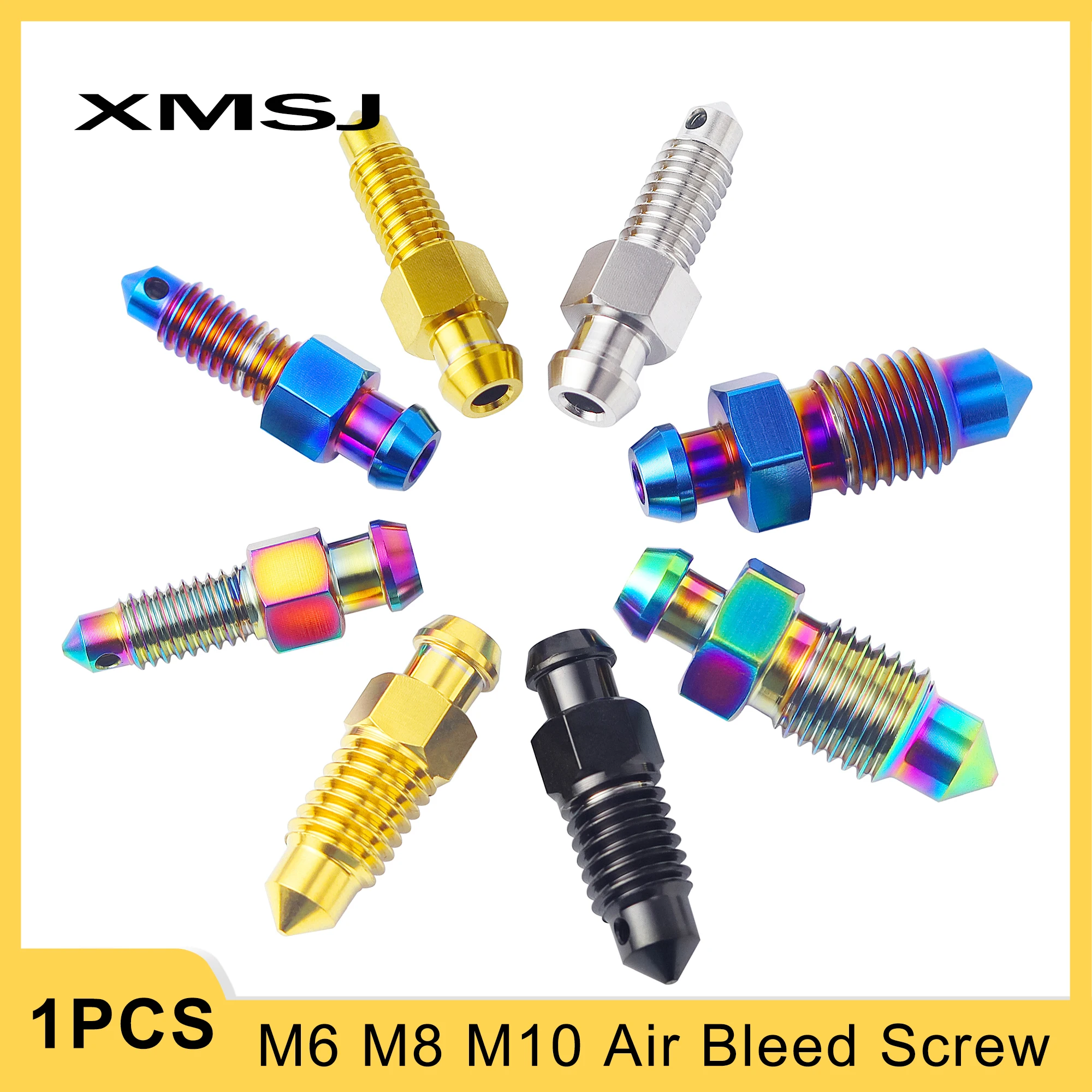 XMSJ motocykl zacisk hamulcowy śruby spustowe oleju M6/M8/M10 tytanowa śruba do odpowietrzania powietrza do śruby zacisku Brembo
