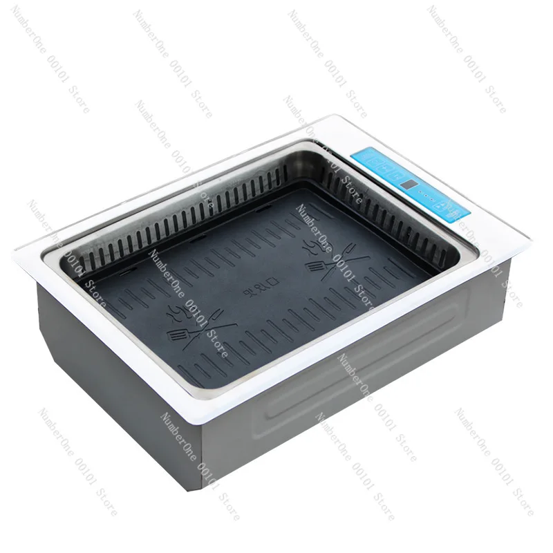 

Бездымный электрический гриль для барбекю, встроенный в корейском стиле электрический гриль для барбекю самообслуживания, коммерческое барбекю с нижним выхлопом 2000 Вт