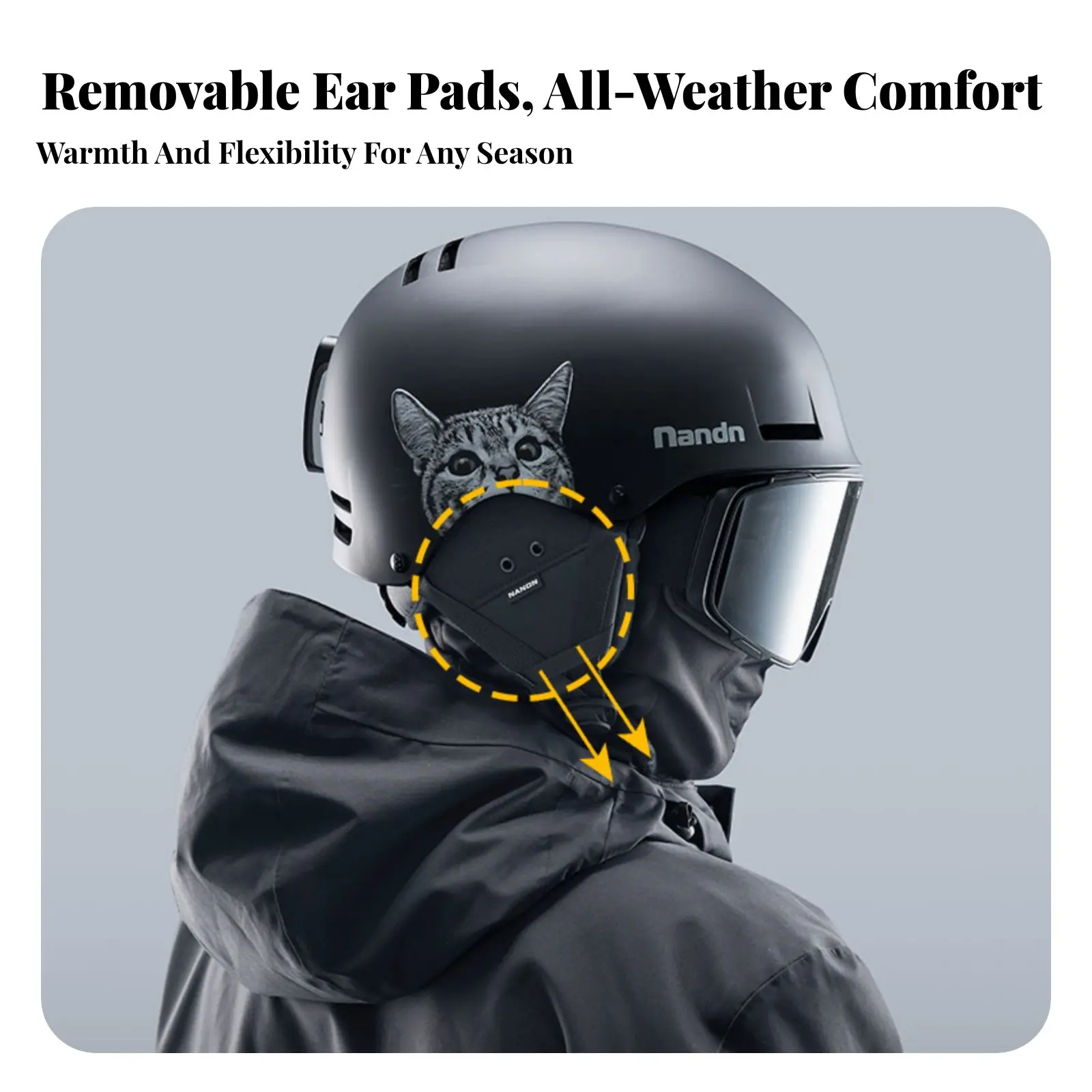 

Зимний шлем, лыжный шлем, для сноуборда, теплый, ударопрочный, регулируемый размер, унисекс, съемные ушные накладки