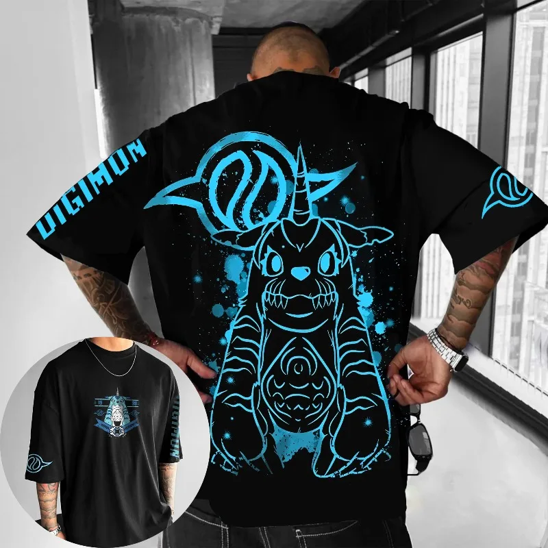 

Футболка Digimon Adventure Anime Gabumon, новинка лета, мужская и женская Y2K, свободный повседневный универсальный топ с короткими рукавами в стиле Харадзюку