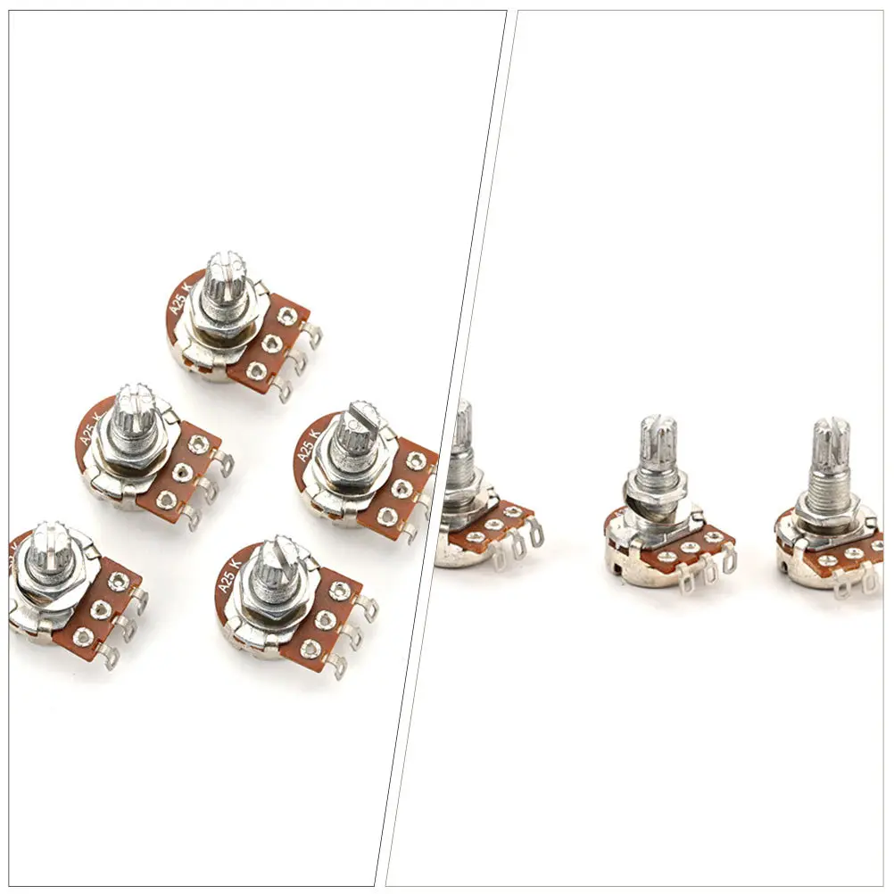 

5pcs Metal Electric Guitar Potentiometers A25K Replacement Small Durable Instrument Parts Angle Modified Accessories Easy