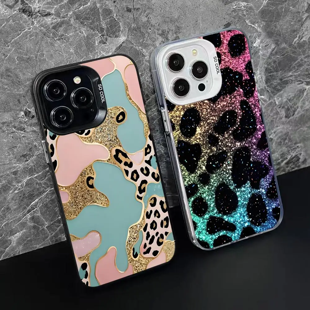 

Блестящий камуфляжный чехол для телефона для iPhone 16, 15, 14, 13, 12, 11 X XR XS 8 7 Pro Max Plus, полупрозрачный цветной защитный чехол