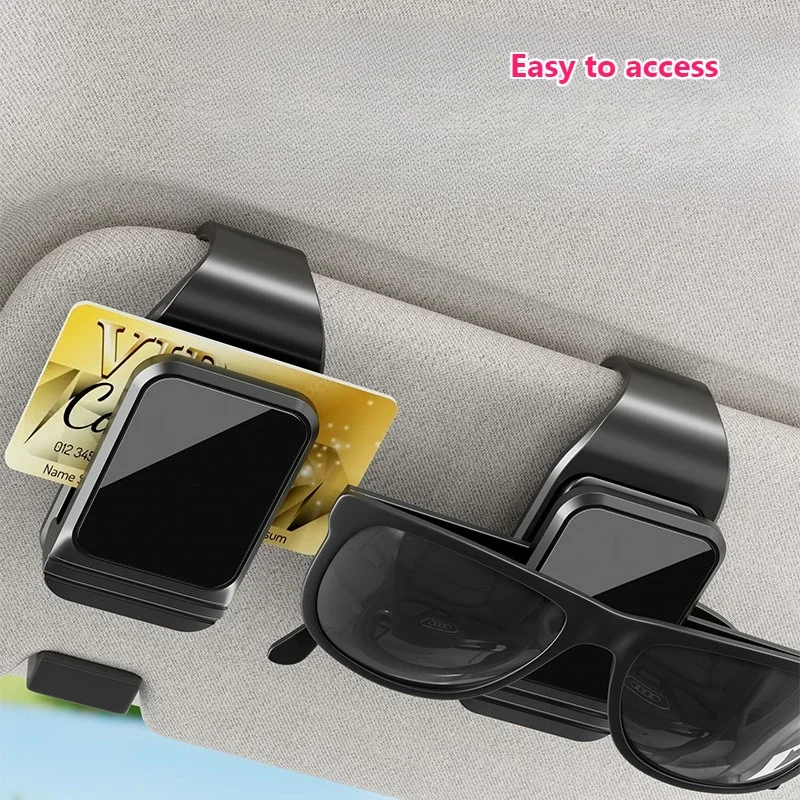 New Car Visor Clip & Multipurpose Sunglasses Storage Box with Card Holder Car Sunglasses Holder