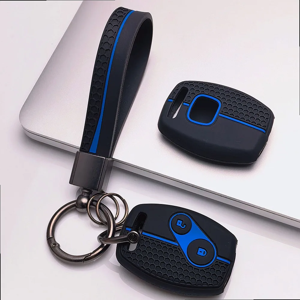 Key Cover for Honda Accord Civic FRV Jazz CRV SRV Gr8 150 with Keychain Complete Silicone Key Cover Set With Detachable Keychain