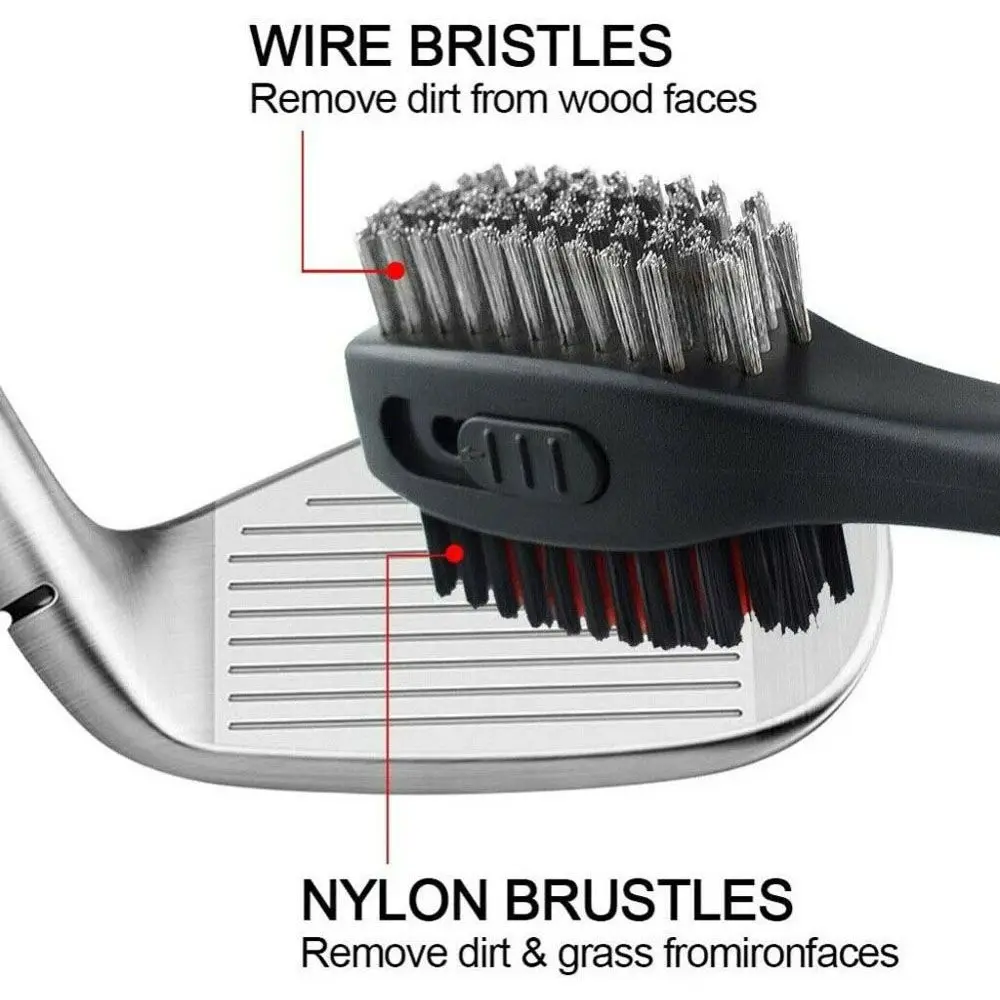 2-Sided Golf Club Cleaning Brush with Retractable Groove Cleaner – High-Quality Golf Accessory & Sharpener Tool 5