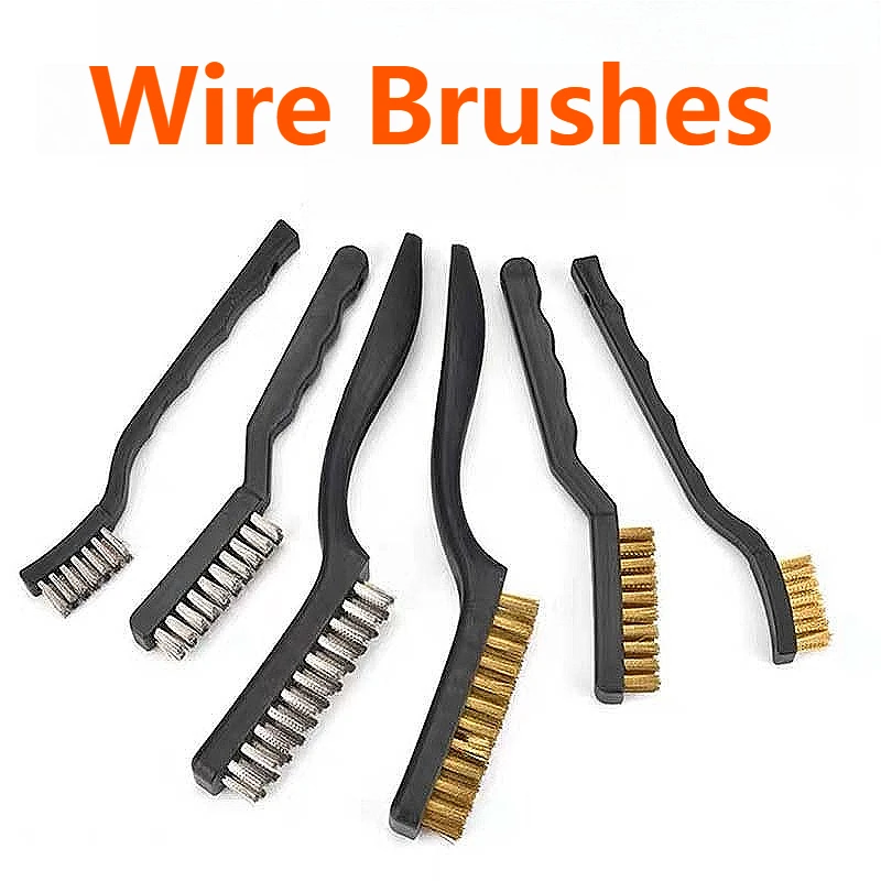 Wire Brushes Cleaning Tools Stainless Steel Copper Wire Brush Rust Scrub Remove Brush for Mechanical Part Derusting Remove Paint