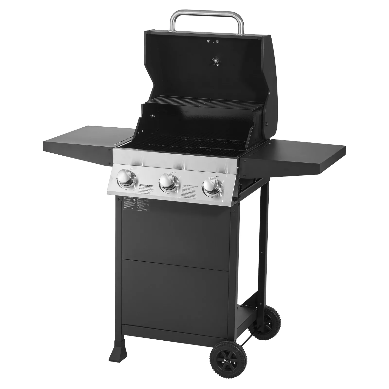 SucceBuy Gas Grill 3 Burner Propane Gas Grill with Spacious 338 SQ.In Grilling Area Outdoor 36000 BTU Patio Garden BBQ Grills
