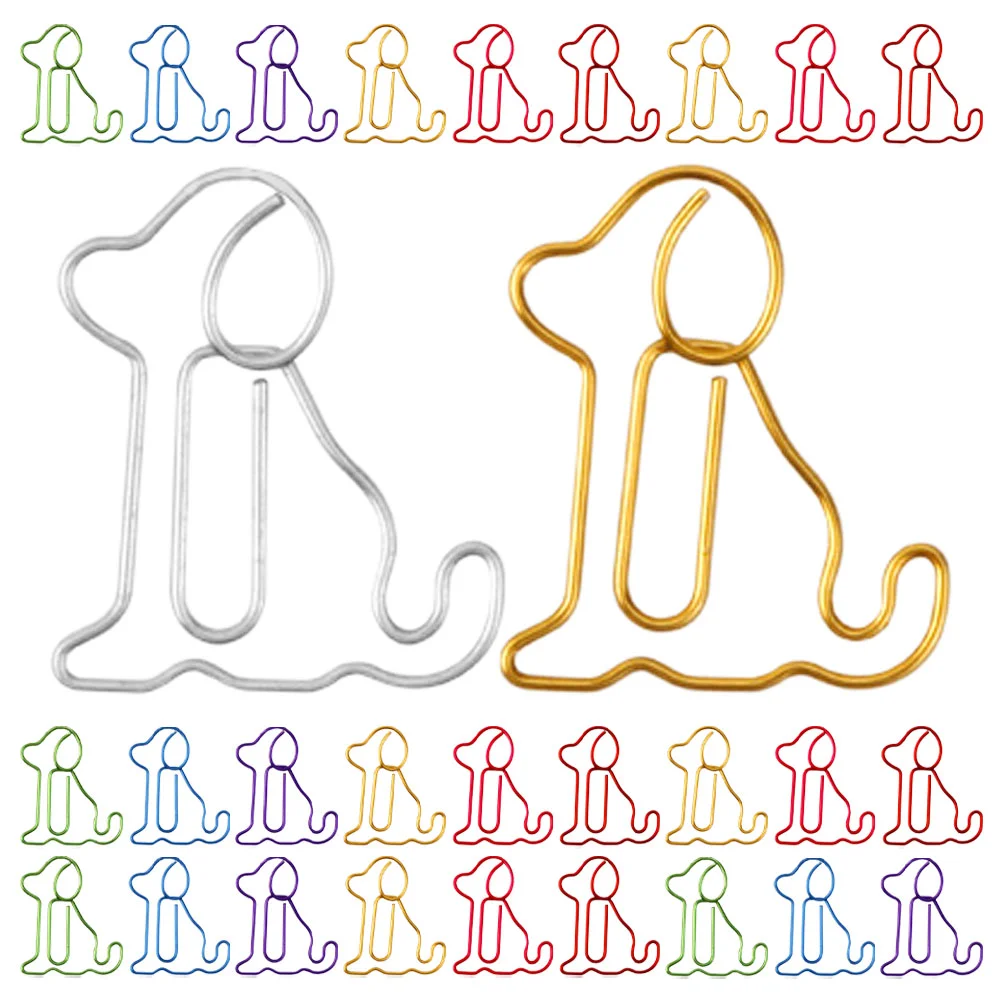 50 Pcs Jumbo Paper Clips Dog Multi-use Decorative Bills Clamp Mini Fun Convenient Office