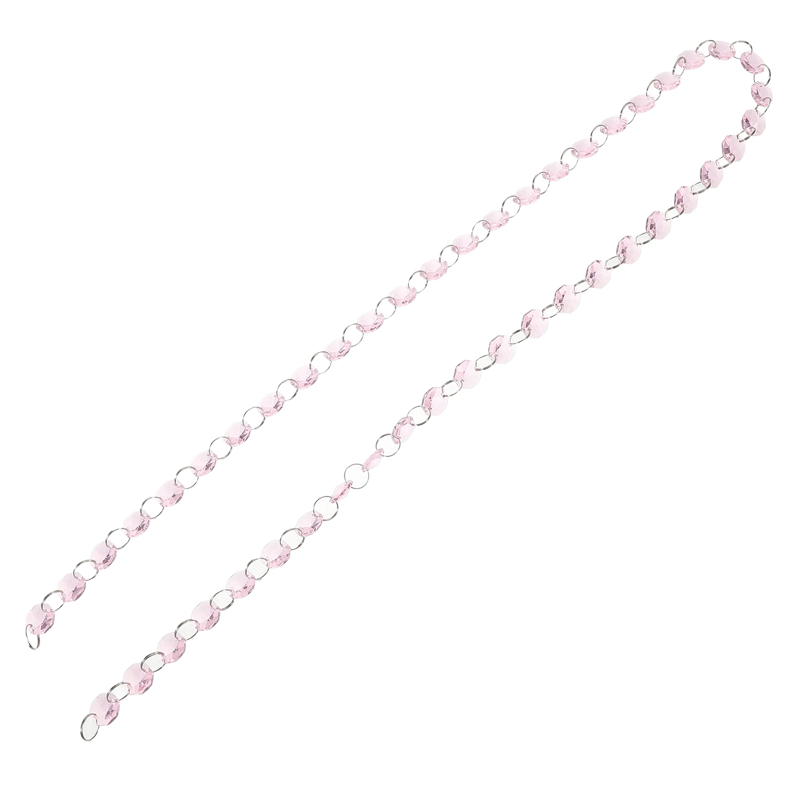 

Crystal Bead Soft Pink Octagonal Beads Chain Decoration Door Bead Ch Room Divider Light Accessories