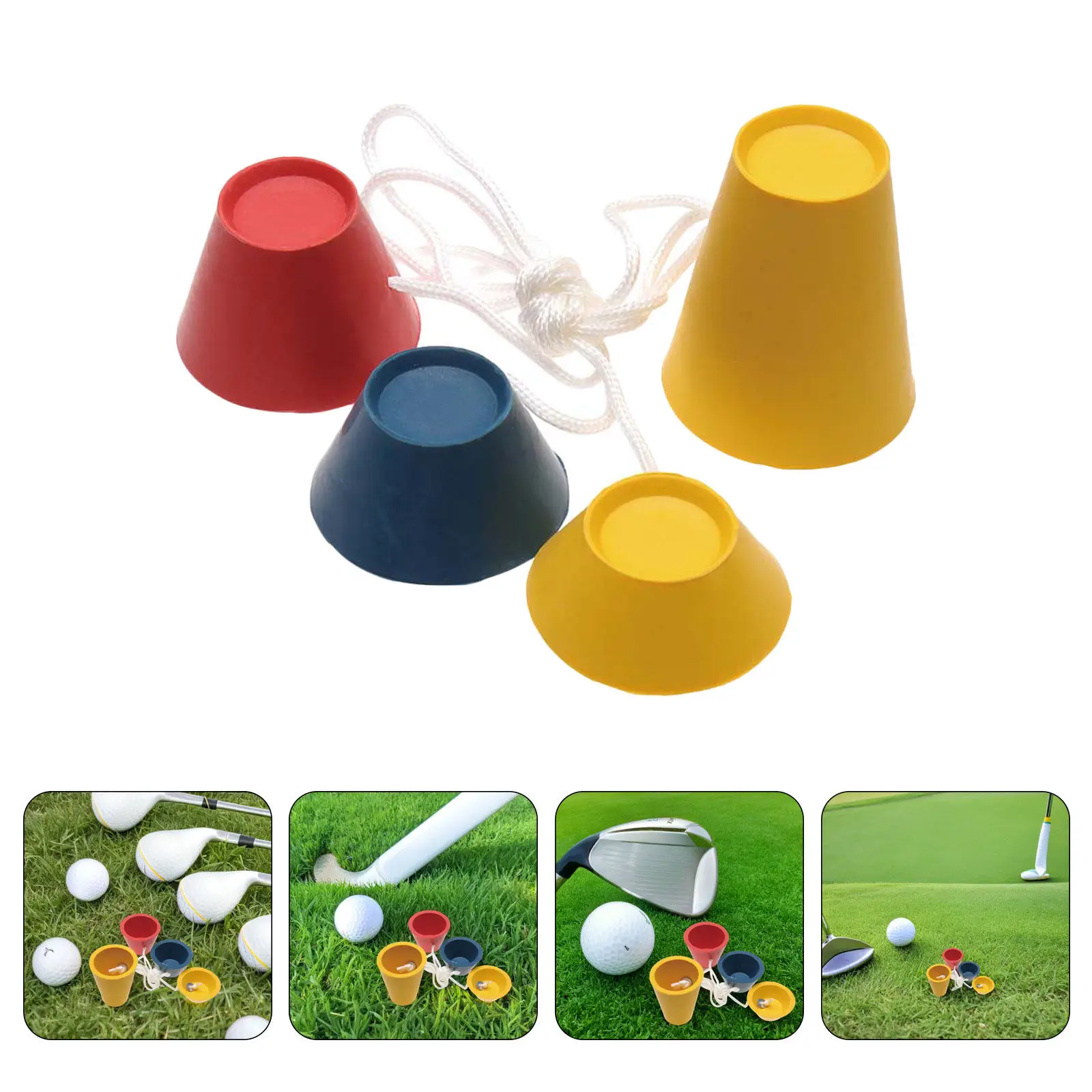 

Набор из 6 ярких цветных резиновых ти для гольфа (11, 16, 22, 36 мм), неразрушимые держатели для ти для гольфа, оборудование для тренировок по гольфу