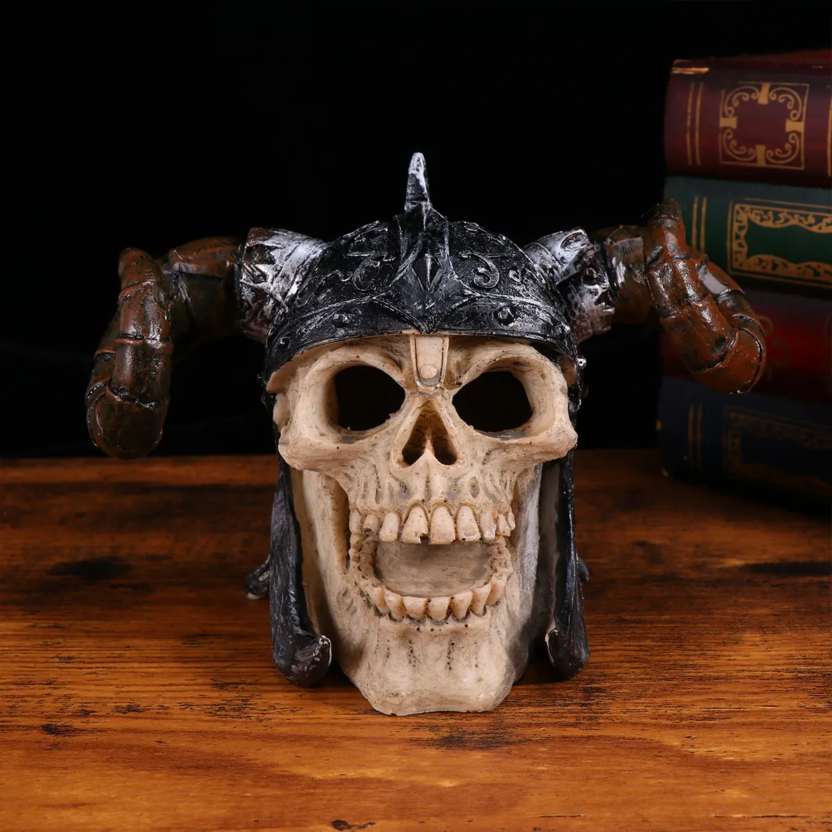 

Skull Fish Tank Decor Horn Design Resin Aquarium Ornament Turtle Tank Shelter For Fresh Salt Water Crawfish Cichlids