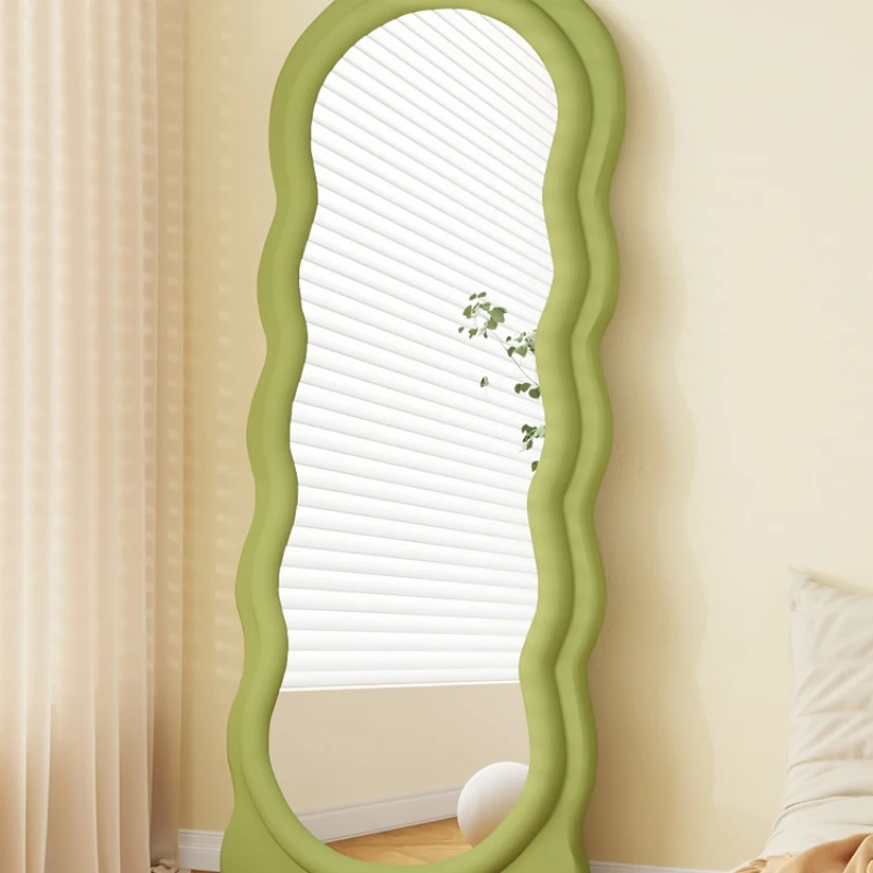 

Online celebrity wave full-length mirror ins wind shaped floor mirror home bedroom mirror dopamine fitting mirror