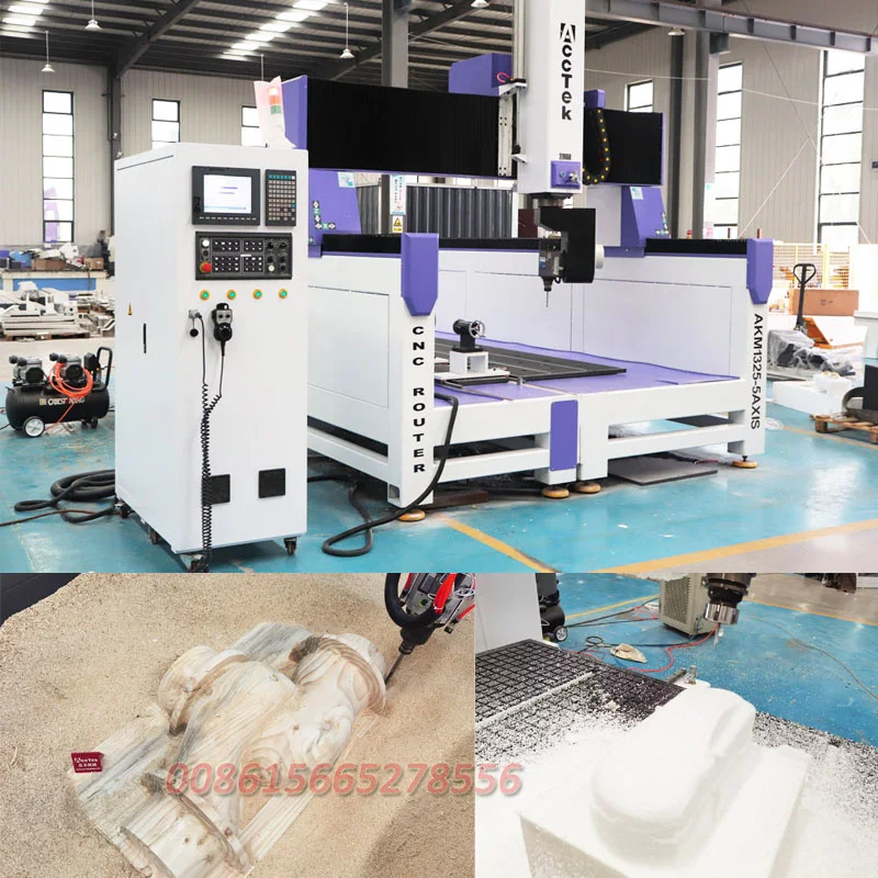 AccTek 4*8ft CNC Router Woodworking Machines 5 Axis 1325 ATC CNC Wood Router for MDF Cutting Wooden Furniture Door Making