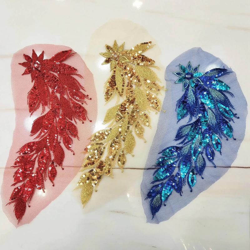 30 шт., блестящая кружевная ткань с блестками, вечернее платье, аппликация, нашивка, украшение, аксессуары для одежды