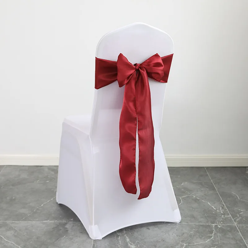 Hochzeit Dekoration Geburtstag Party Dunkelgrün Farbe Stuhl Schärpe Satin Selbst Krawatte Bands Knoten Hotel Bankett Weiß Stuhl Abdeckung Dekor – Detail 40