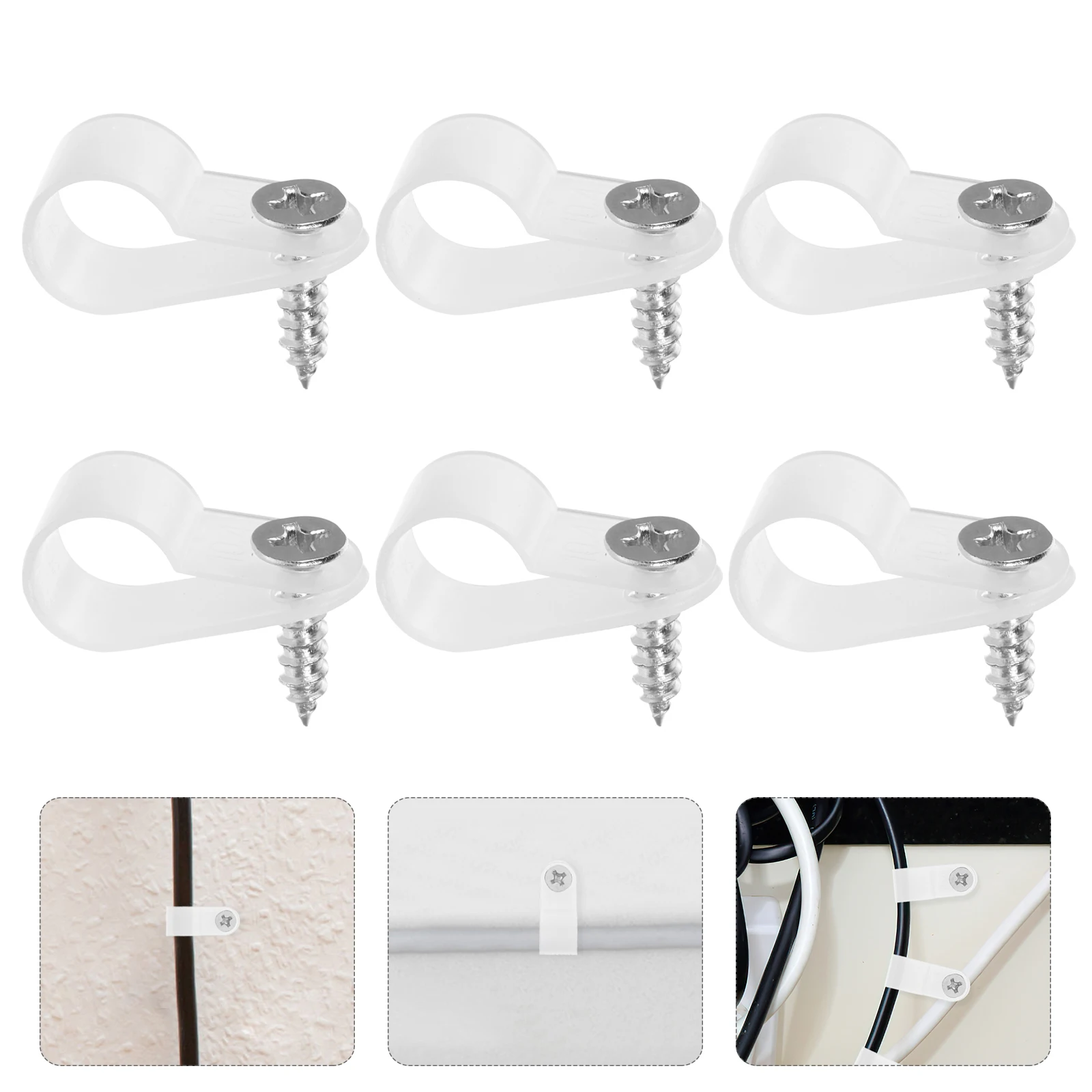 

200 Pcs Cable Clamp Wire Fixing Buckle Cord Clips for Management Plastic Conduit Electric