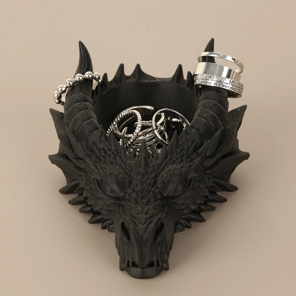 Gothic-Style Drachenkopf-Schmuckaufbewahrungstablett für den Schreibtisch im Dunklen Stil – Personalisierter Deko-Artikel für Ihr Zuhause