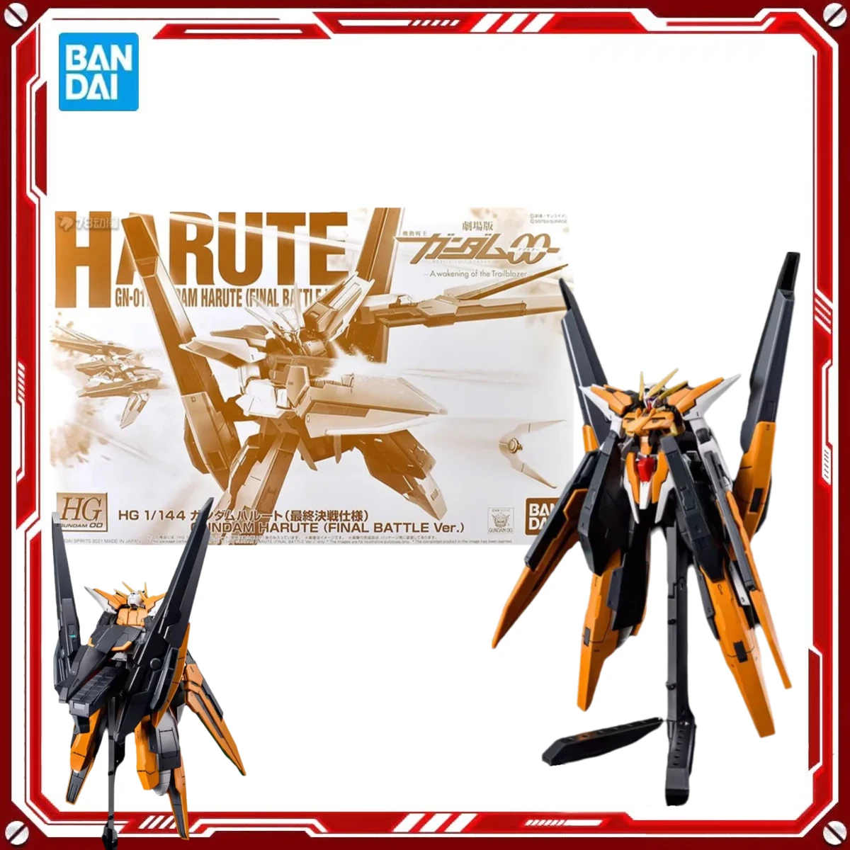 

In Stock Bandai Gundam HG 1/144 Harute Final Battle Ver. Anime Action Figure Assembly Kit Collectible Model Toy for Boys