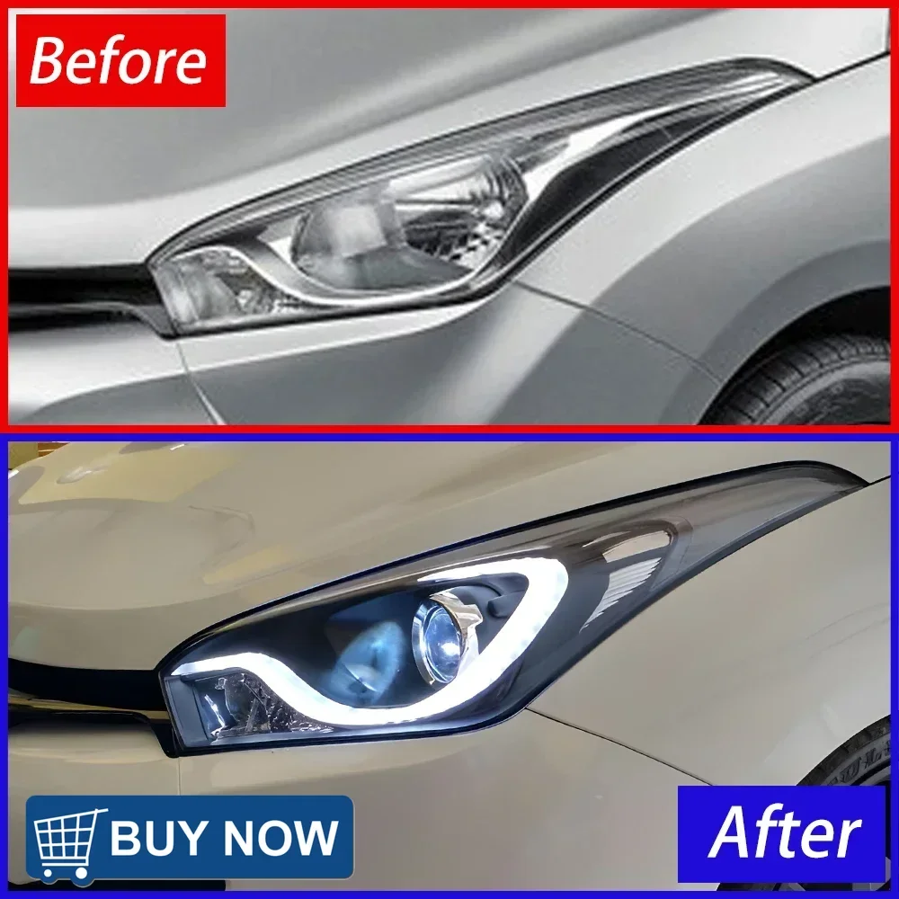 

Auto Headlights For Hyundai HB20 2013-2016 LED Car Front Lamps Assembly Upgrade High Quality Bifocal Projector Tools Accessories