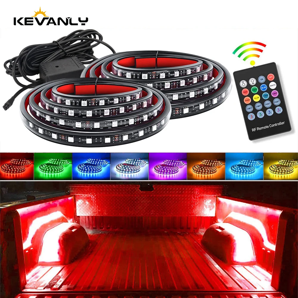 

KEVANLY 1.5M Pickup compartment light RGB led light strip Trunk Decorative light strip rgb Atmosphere lights with remote control