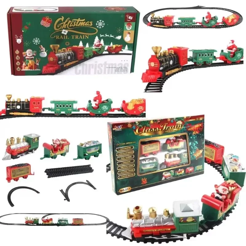 Christmas Train Set Mini Santa Claus Rail Car Toy Creative Decoration Christmas Tree Train Gift Children's Education Toy Gift