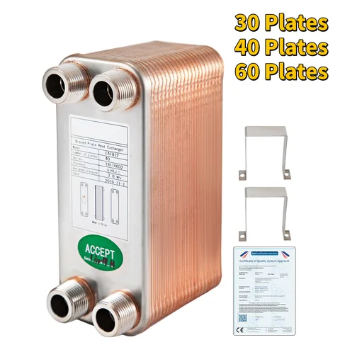 SucceBuy 30 40 60 Plates Heat Exchanger Wort Chiller Stainless Steel Homebrew Brewing Beer Cooler Counter Chiller Water Heating