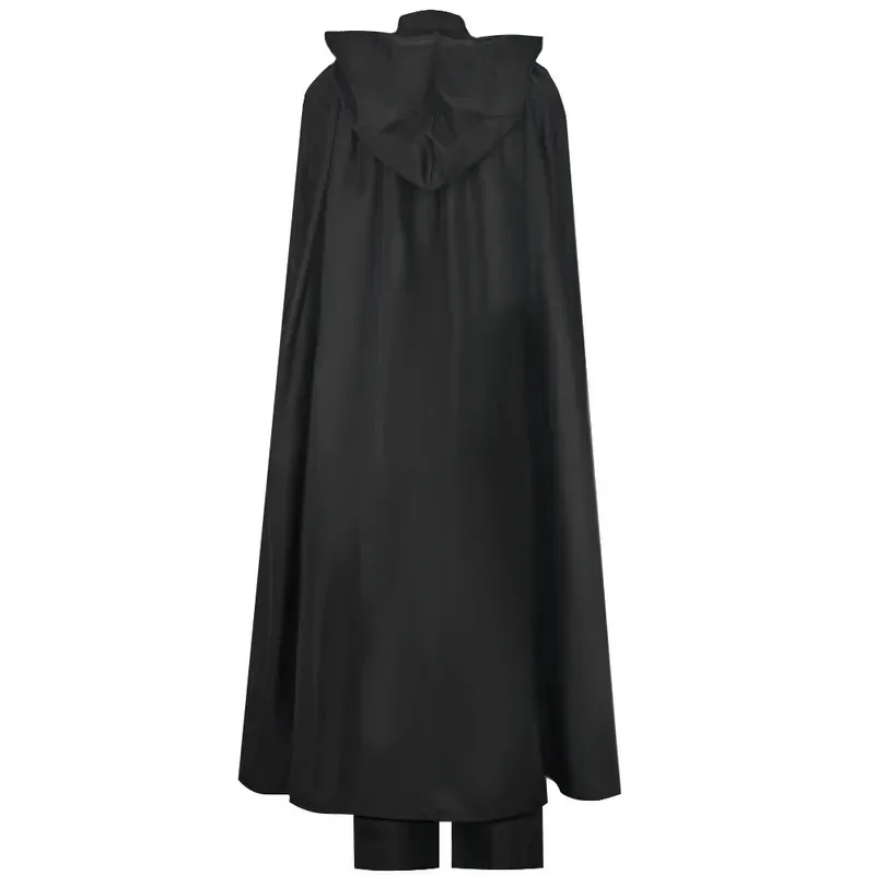qa156Sky06 Anime Kylo Ren Cosplay Männer Ben Solo Skywalker Ritter Schwarz Mantel Top Hose Gürtel Set Halloween Kostüm Party A6