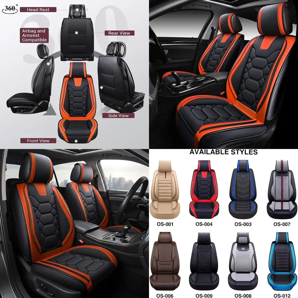 

Car Seat Covers Full Set, Waterproof Faux Leather Seat Covers for Cars Universal Fit for SUV, Truck, Sedan, Black Premium Car Se