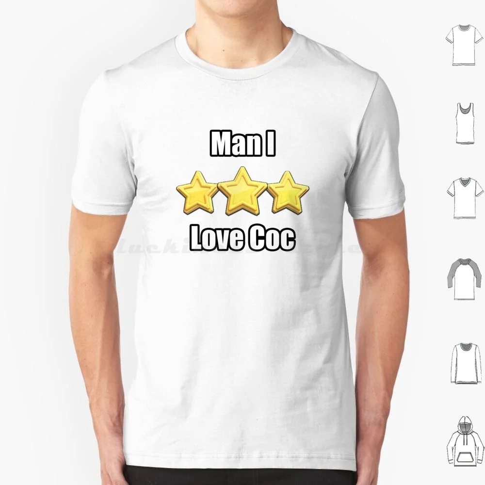 I Love Coc T Shirt 6xl Cotton Cool Tee Coc Clash Clans Gamer Funny Funny Funny Poop Game Silly Dumb Disapprove Unhappy Bad Lame