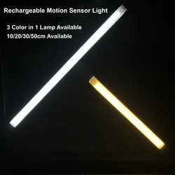 Type C Rechargeable Induction LED Bar Lights Portable Long Strip Motion Sensor Night Light for Bedroom Cabinet Corridor Lamp